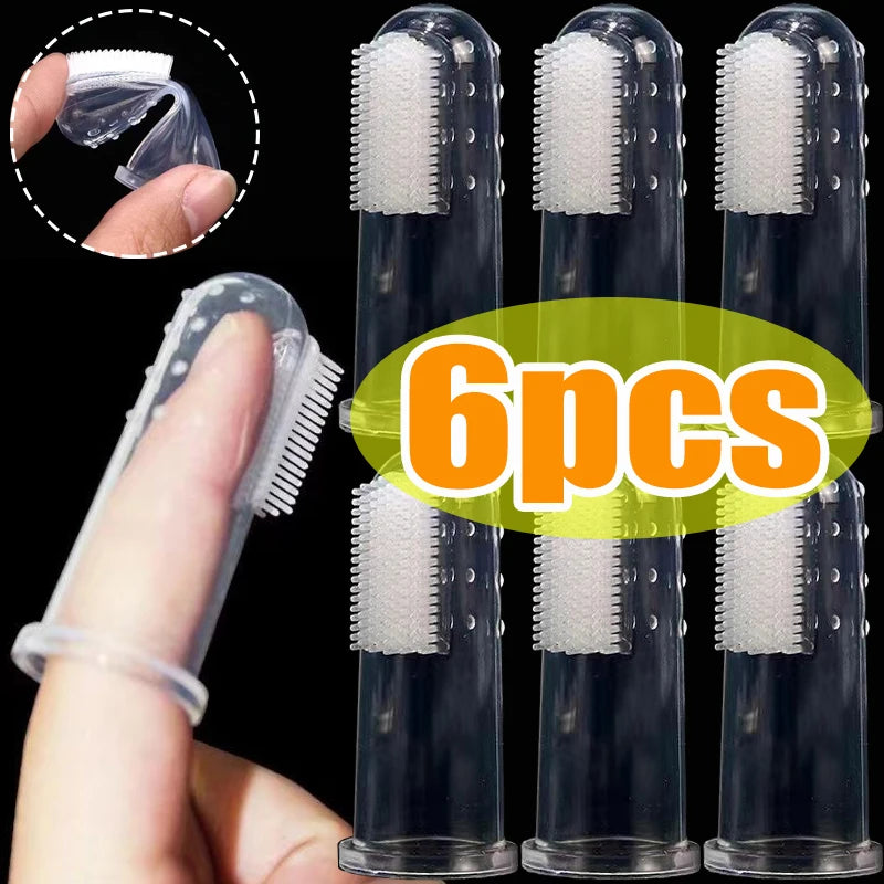 Kit de 6 Escovas de Dente Dedal de Silicone | Limpeza eficiente dos dentes dos Achuris