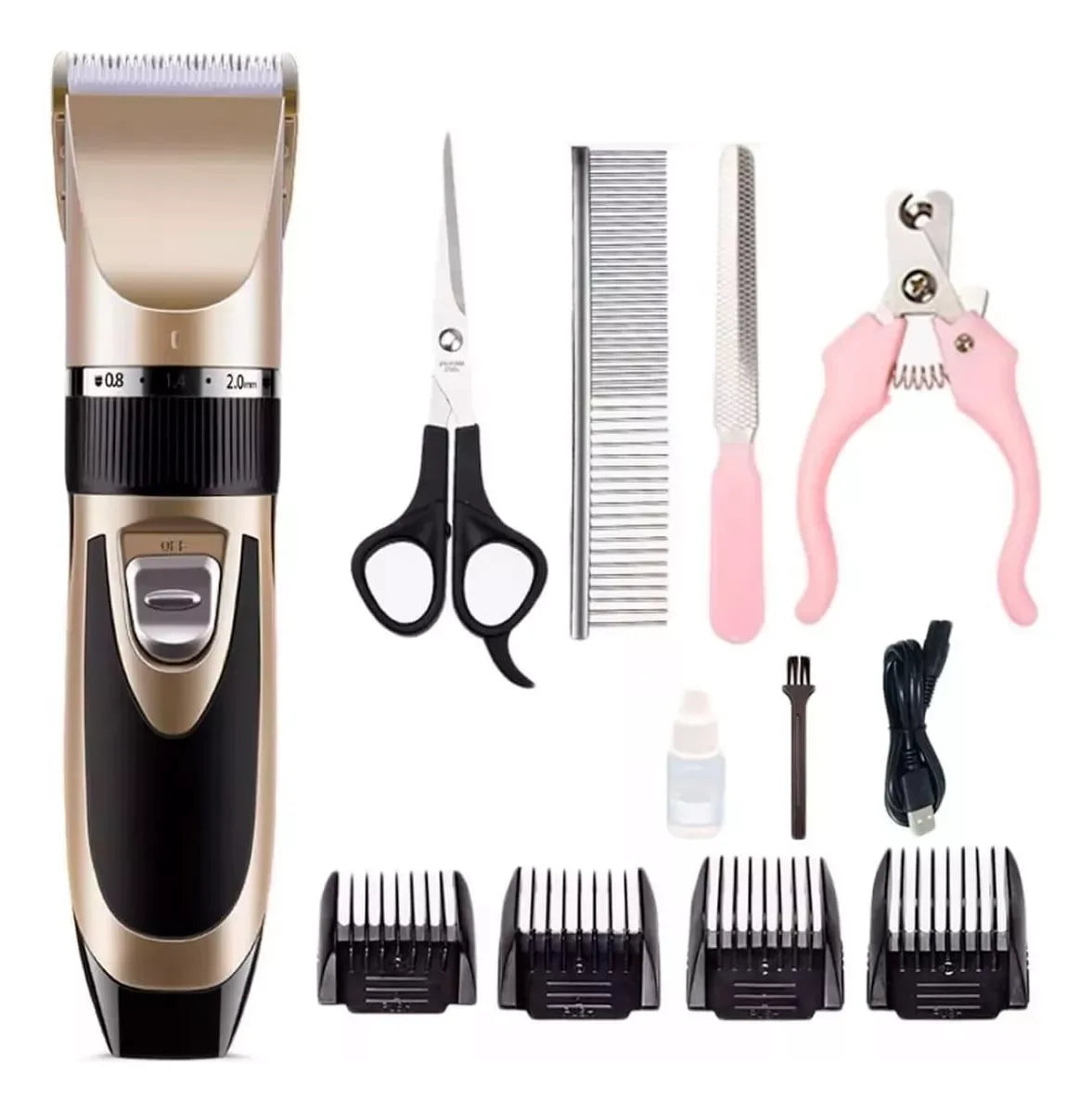 Kit Máquina de Tosar Pet - Tosador super silencioso com 5 funções ajustáveis