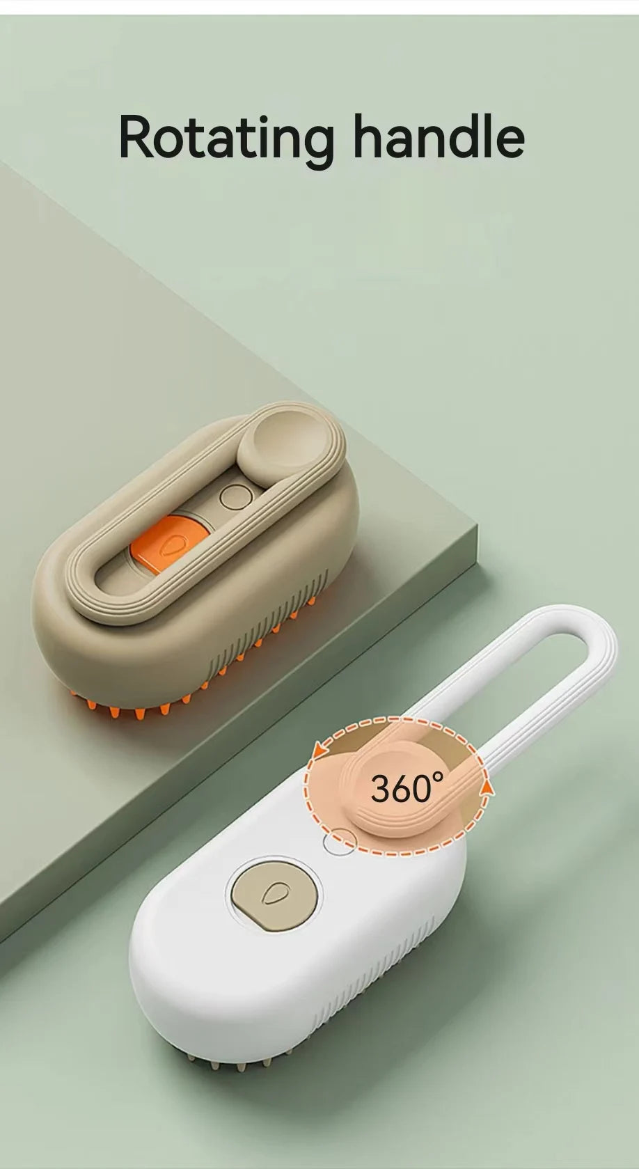 Escova de Vapor super Macia e Relaxante para Cachorros e Gatos - Limpe, Massageie e Remova pêlos