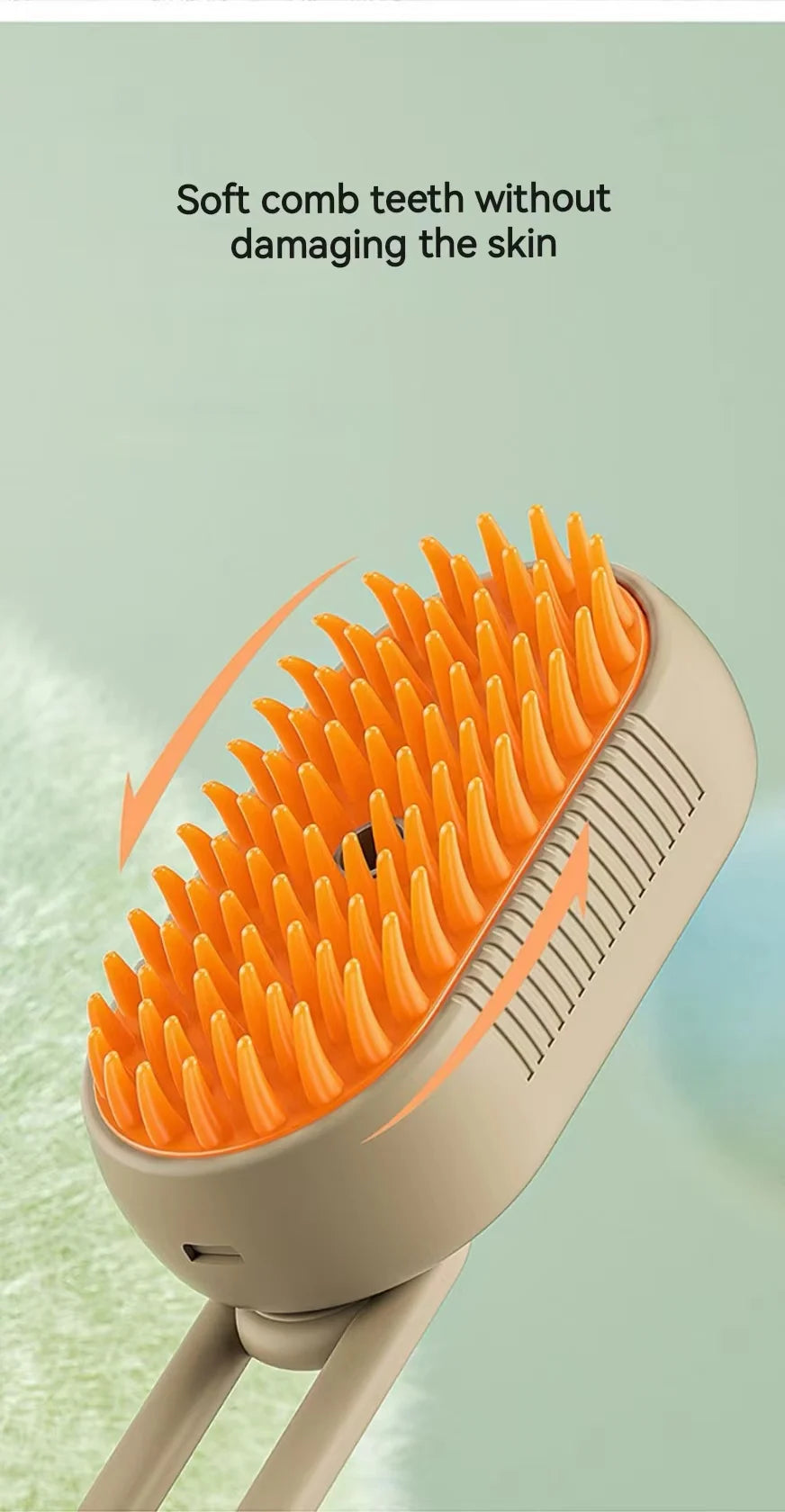 Escova de Vapor super Macia e Relaxante para Cachorros e Gatos - Limpe, Massageie e Remova pêlos
