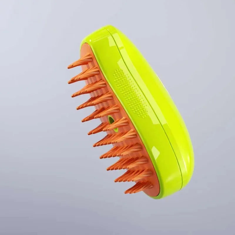 Escova de Vapor super Macia e Relaxante para Cachorros e Gatos - Limpe, Massageie e Remova pêlos